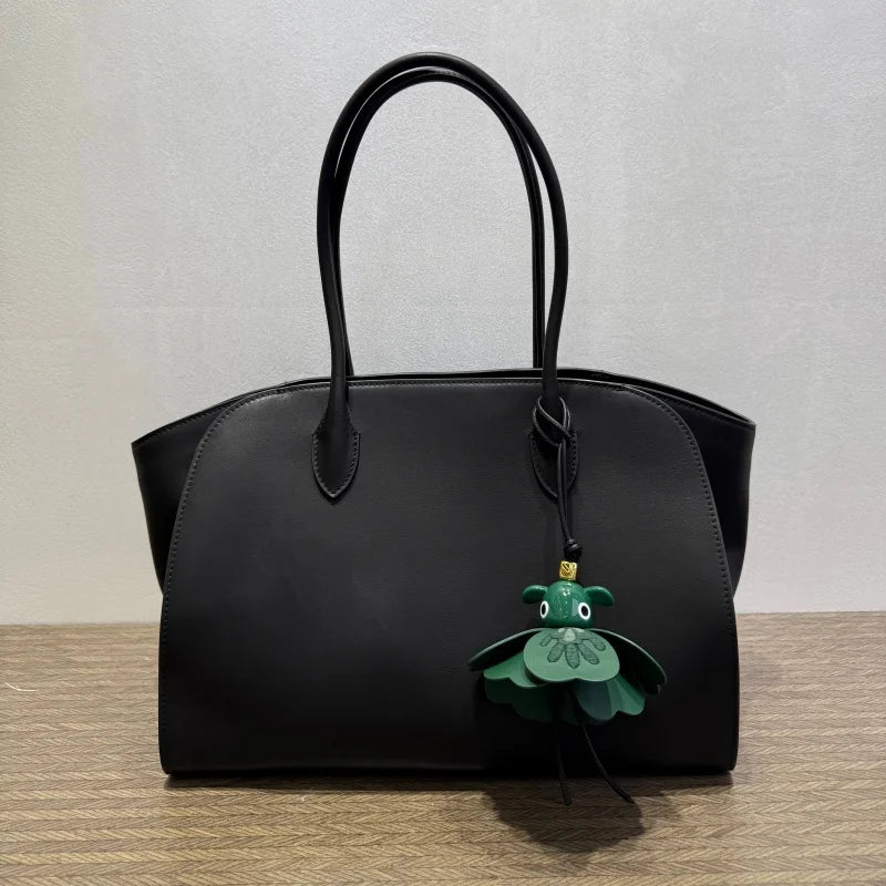 2026 high-quality genuine leather Marlo 12 inch 14 inch saddle leather tote bag, women's shoulder bag, high-end leather texture,