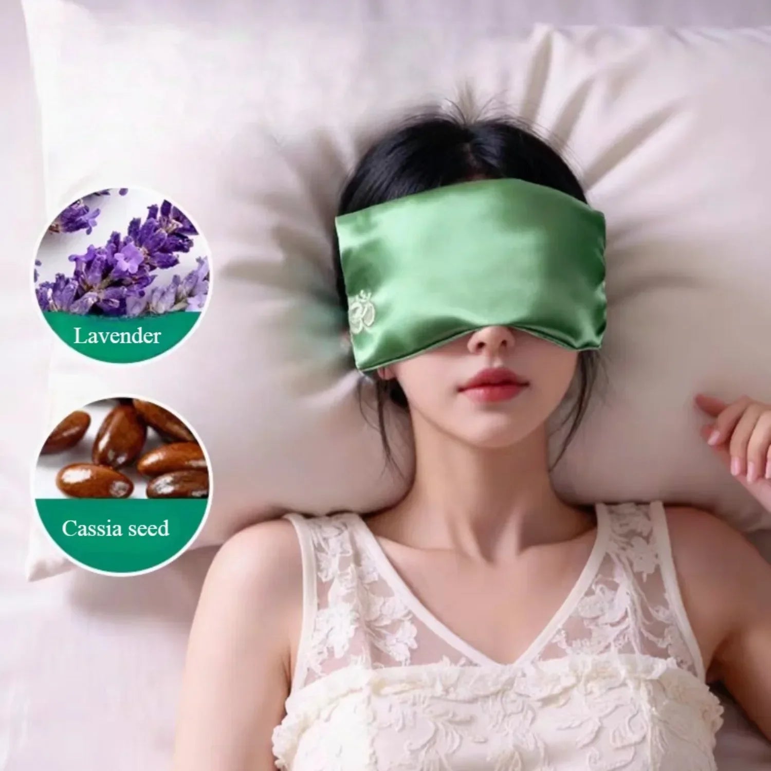 Lavender Eye Pillow for Relaxation Yoga Sleep Weighted Eye Mask for Headache Sinus, Aromatherapy Moist Heat Compress