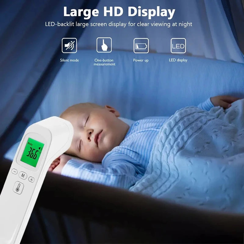 Medical Digital Infrared Forehead Thermometer with LED Display | Accurate Body Temperature Fever Check for Adults and Babies