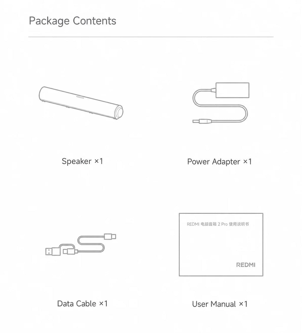 NEW Mijia REDMI Computer Speaker 2 Pro Four-Unit Two-Channel Stereo RGB Ambient Light Bluetooth 5.0 Built-in Microphone