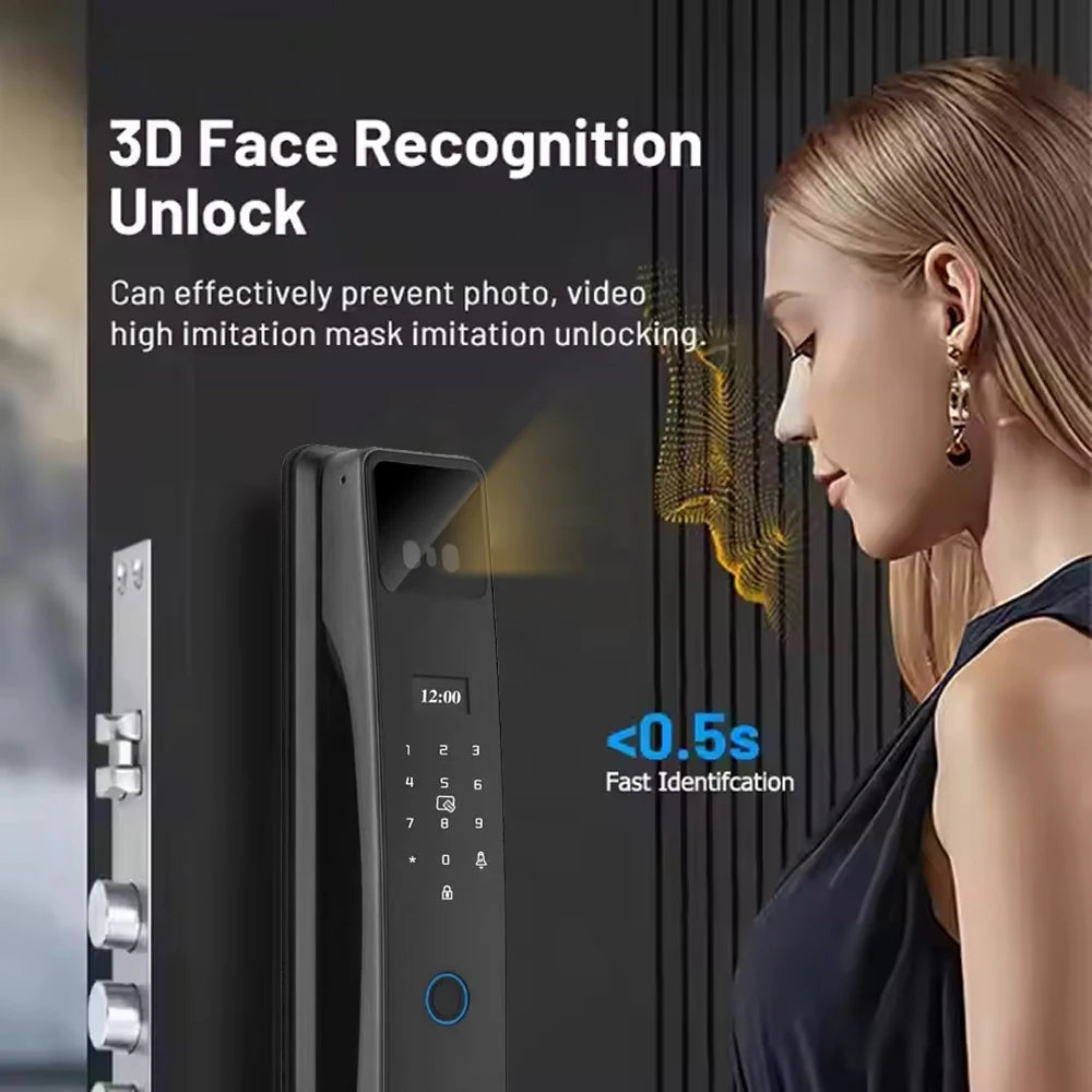 Smart Electronic Door Lock Password Automatic Biometric Fingerprint Lock For Home Security Tuya Smart Door Lock With Camera
