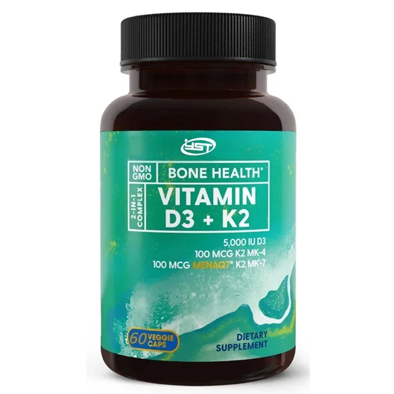 Vitamin D3 K2 60 Capsules ( And 200mcg) Three In One Composite Support, Suitable For Teeth, Heart, And Immune System