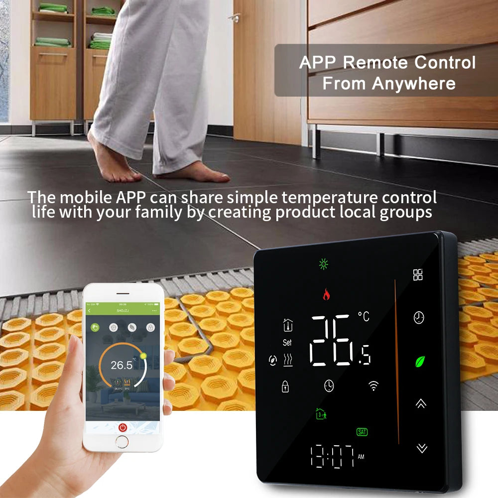 Smart WiFi Thermostat for Floor Heating&Cooling System Compatible with Gas Boiler Heat Pump HVAC Control Controller/Actuator
