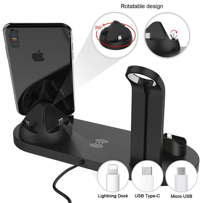 Wireless Charger for iPhone 17-12 & AirPods, Qi Certified Multi-Device Pad Tidesmit
