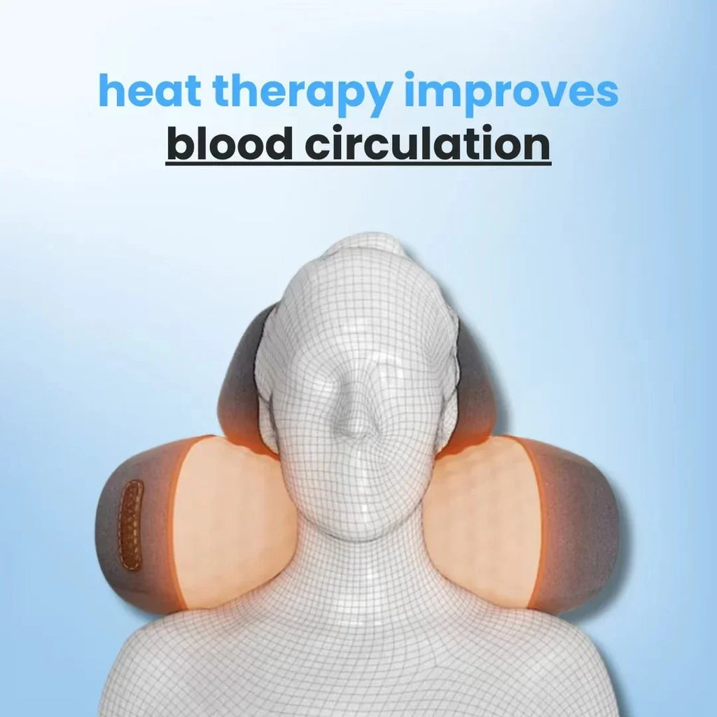 Heated Neck Massager Pillow | Deep Tissue Cervical Traction | Space Gray Massage Cushion Tidesmit