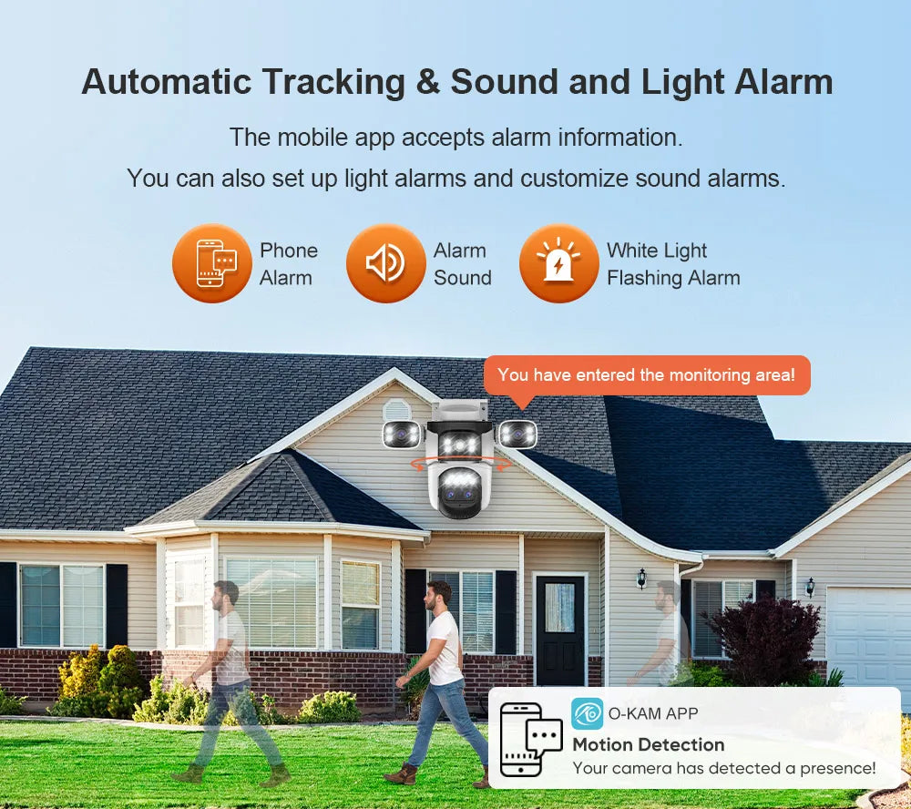 LS VISION Wireless WiFi Camera, 10K, 20MP, Outdoor, 10X Zoom, Four Lens, 720 ° PTZ, Automatic Tracking, Waterproof CCTV Cam
