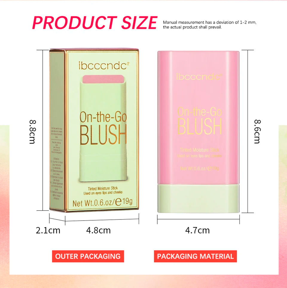 Tidesmit multi-functional blush stick cream texture swatch for vibrant waterproof cheek color and brightening