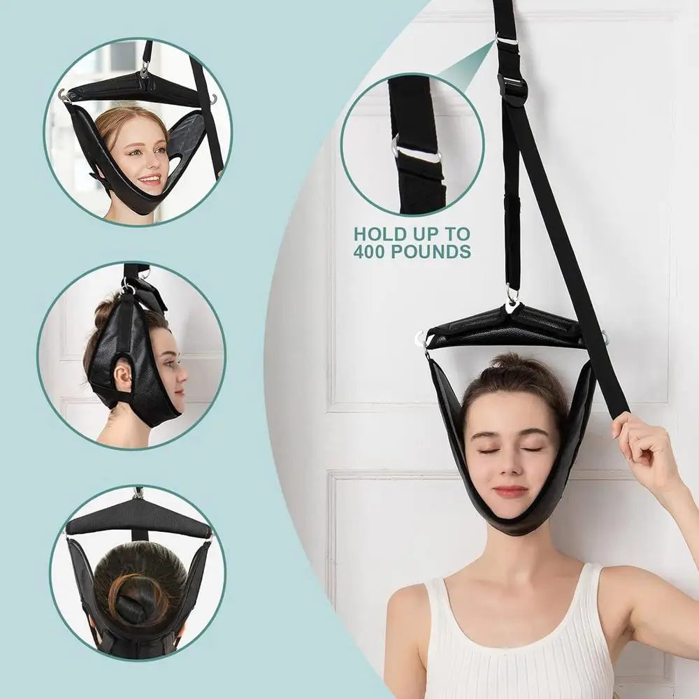 Neck Traction Device for Cervical Spine Relief - Ergonomic Wellness Kit Relaxation Treatment Tidesmit