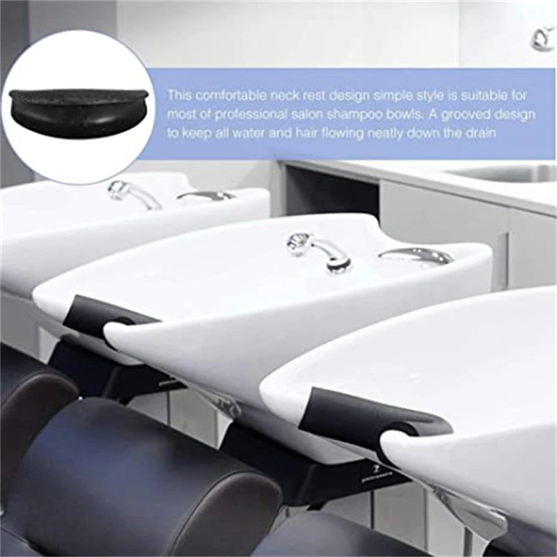 Salon Hair Washing Neck Cushion - Ergonomic Silicone Support (Black) Massage Chairs Tidesmit