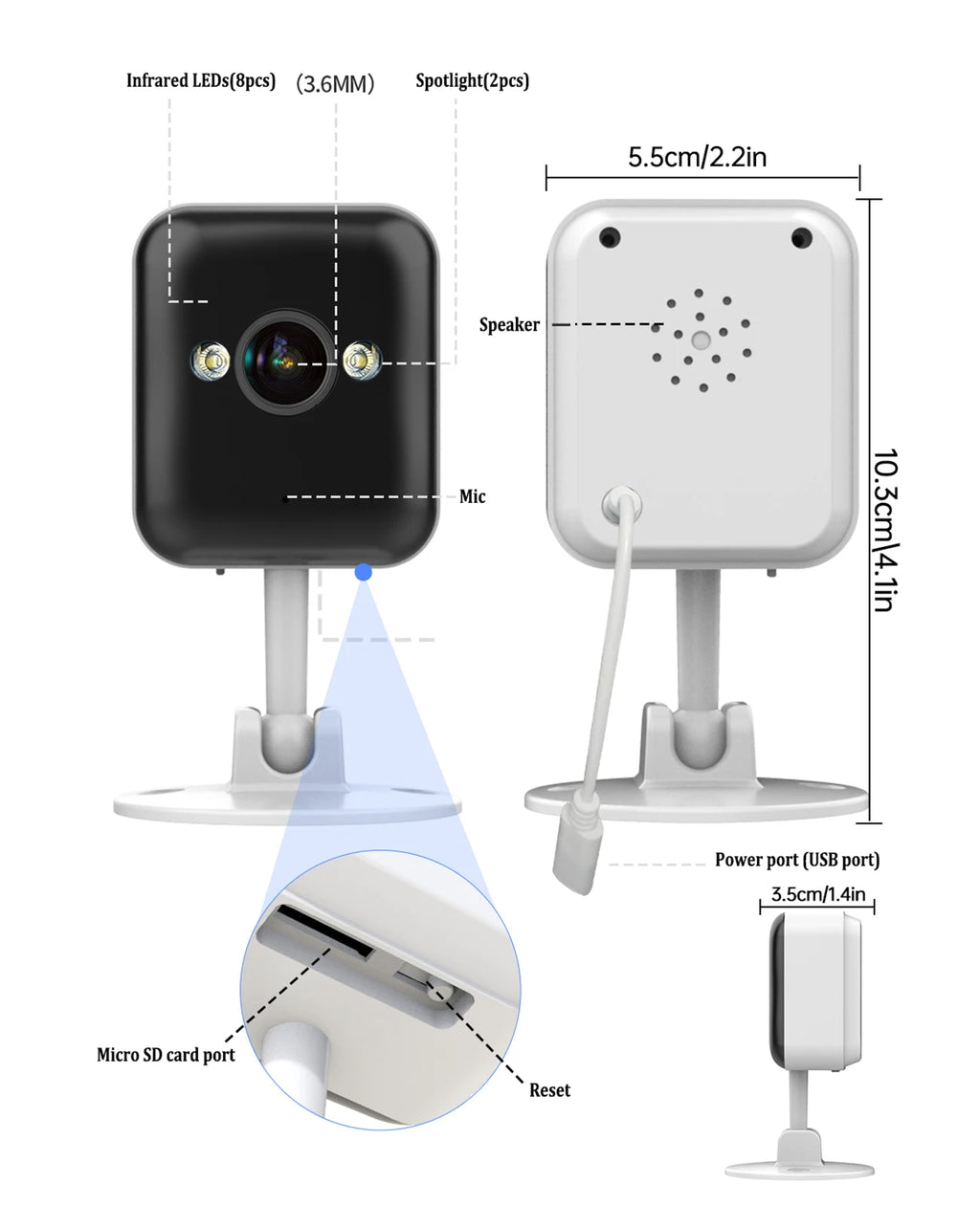JOOAN 1080P Wifi Security Camera Outdoor&Indoor 5X Zoom Motion Detect Two-Way Audio Smart Home Security IP Camera for Baby & Pet