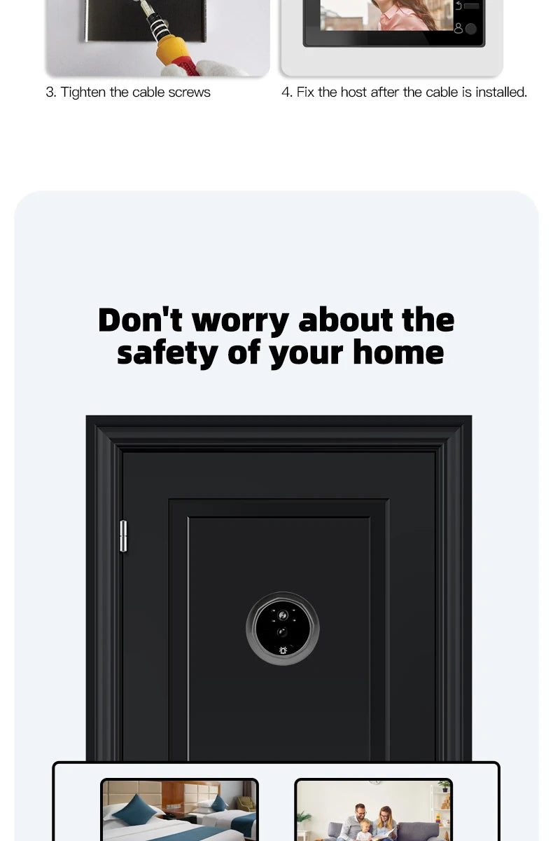 4.3 Inch HD Display Visual Peephole Video Doorbell 145 Degree Angel 1 Megapixel Camera PIR Motion Detection Night Vision Cat Eye