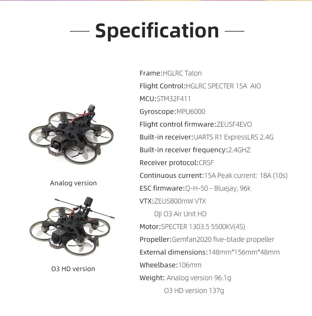 Talon 2-Inch Cinewhoop Drone | DJI O3 or Analog FPV | Tidesmit Tidesmit