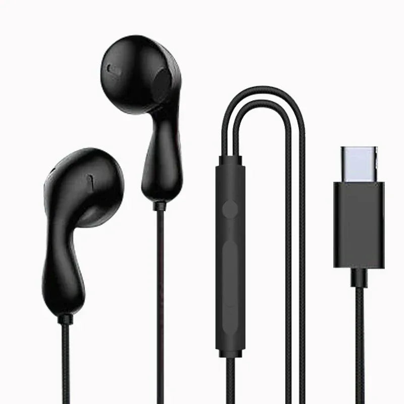 Tidesmit USB-C Wired Earbuds with HD Mic HiFi Stereo Sport Fit CZ20-Black Tidesmit