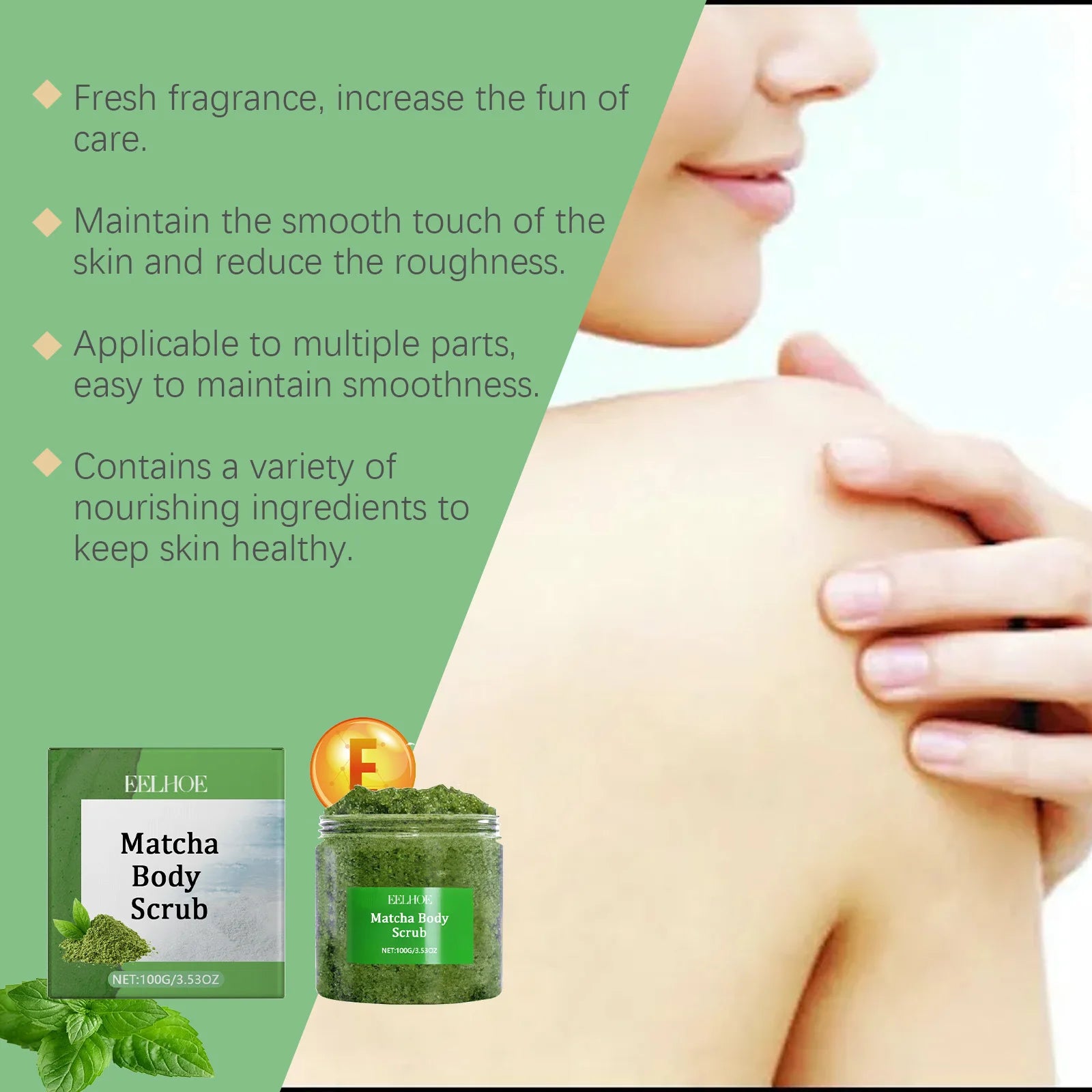 Matcha Sea Salt Body Scrub | Moisturizing Natural Exfoliant Scrubs Treatments Tidesmit