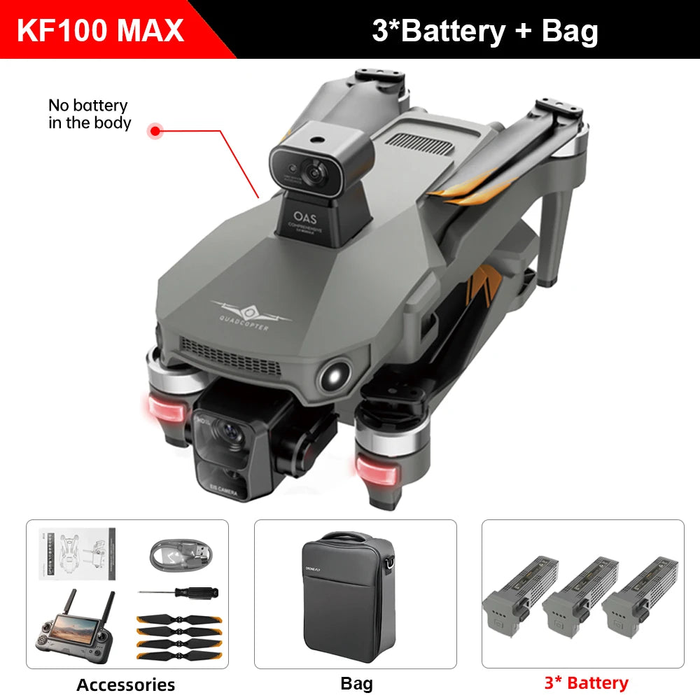 4K GPS Drone with 3-Axis Gimbal & Obstacle Avoidance | KF100 MAX KF100 MAX 3B CB Tidesmit
