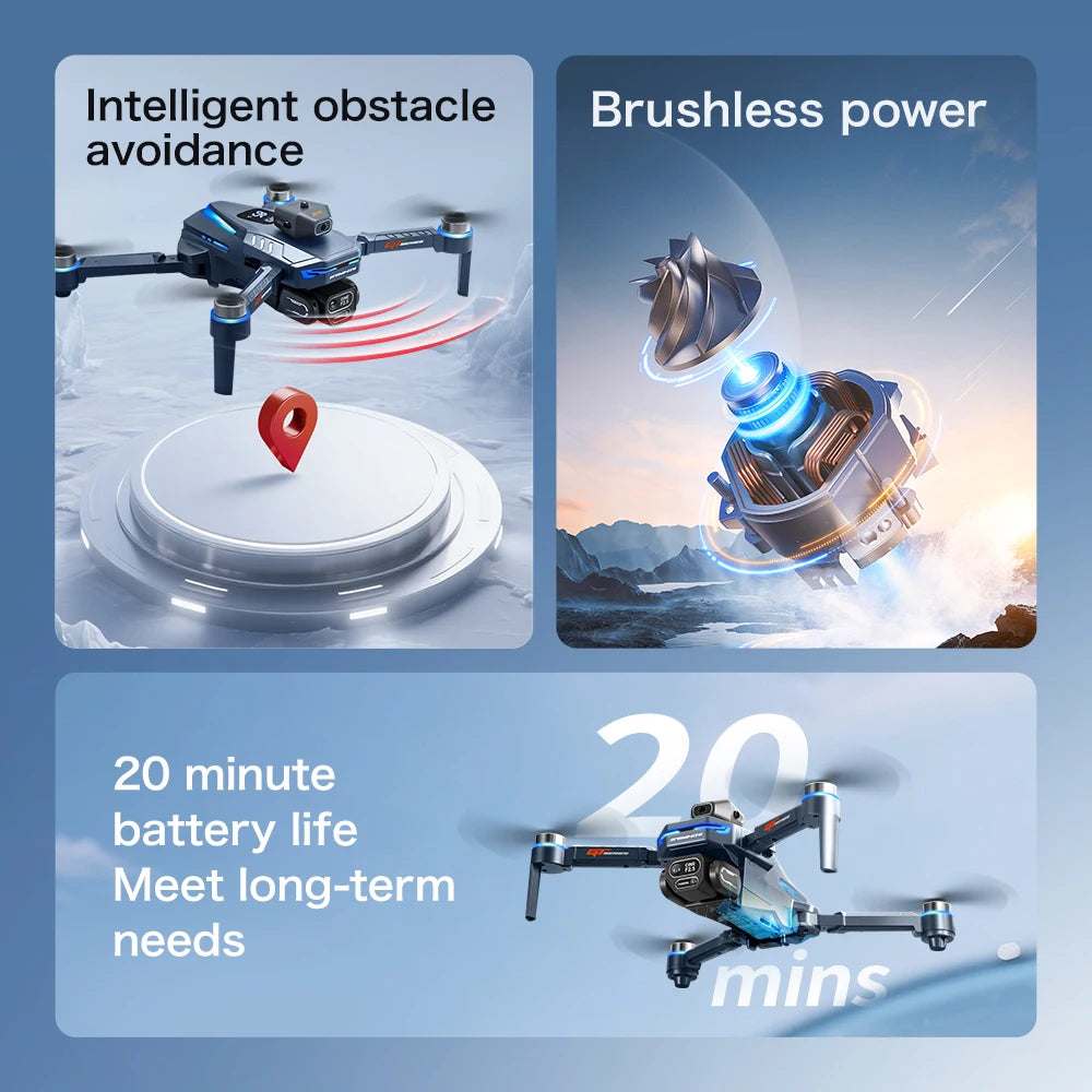 8K HD Camera Drone with GPS and Obstacle Avoidance - Foldable Quadcopter Tidesmit