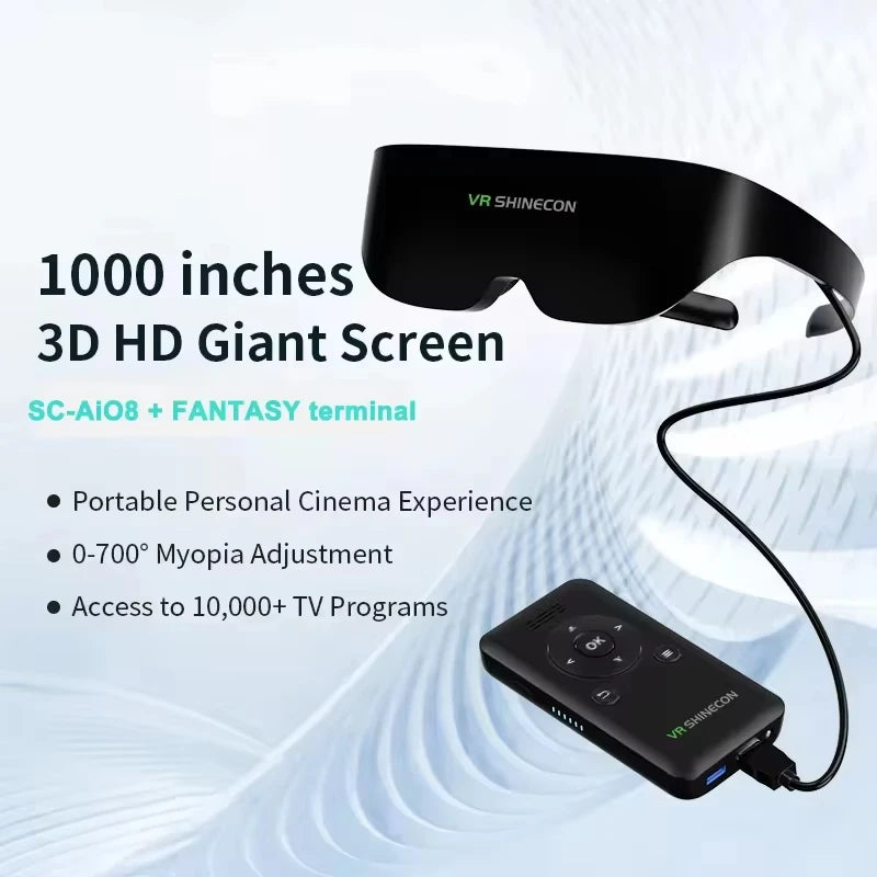Tidesmit AiO8 Smart Glasses: 1000-Inch VR Display 1058PPI Tidesmit
