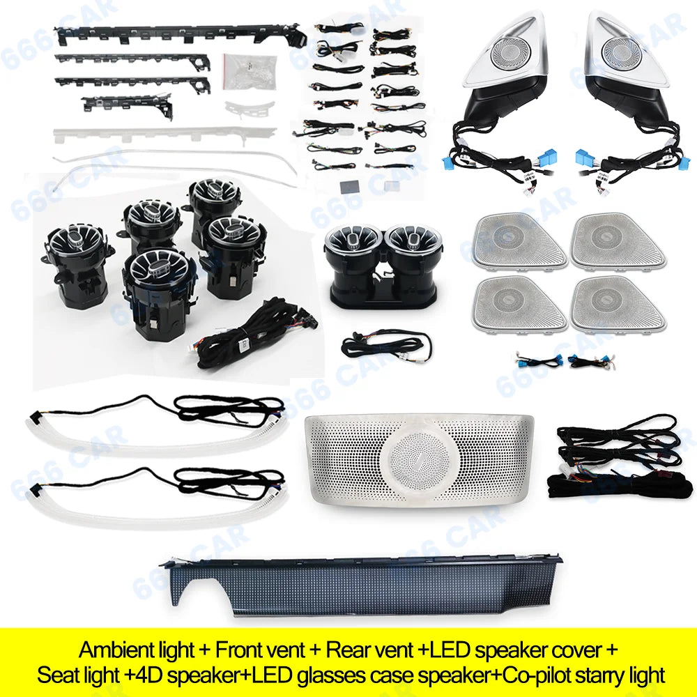 Mercedes Benz Ambient Lighting Kit 64 Color RGB LED Interior Air W177 W118 Suit 7 CN Tidesmit