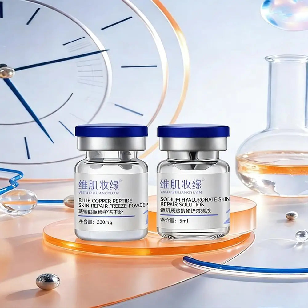 GHK-Cu 99% Copper Peptide Freeze-Dried Powder Blue Copper Anti Wrinkle Plump Firm Skin Fade Lines Repair Barrier Set