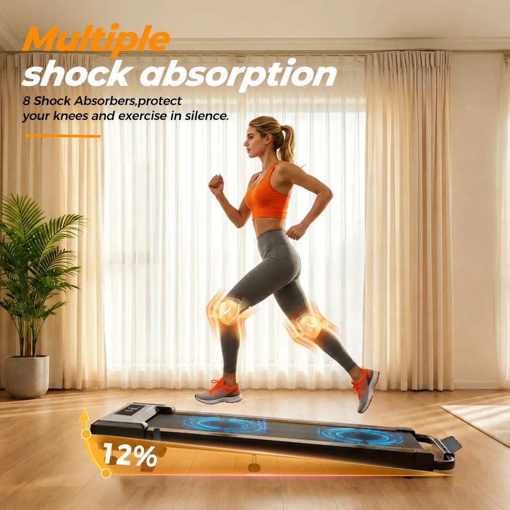 Formill FT51/FT50/FT52 Treadmill 2 In 1 Walking Running Treadmill 0.75-2.5HP Foldable Under Desk Treadmill38*95cm Running Area With Armrest LED Display Oil Drip Hole Indoor Home Gym Exercise Machine