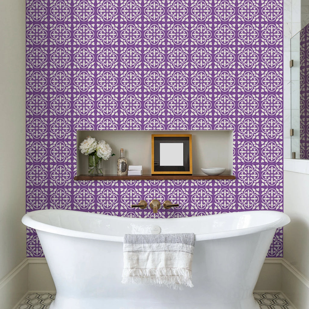 15x15cm Moroccan Style Peel and Stick Tile Stickers, Self Adhesive Waterproof Wall Decor for Kitchen Bathroom (ART Series)