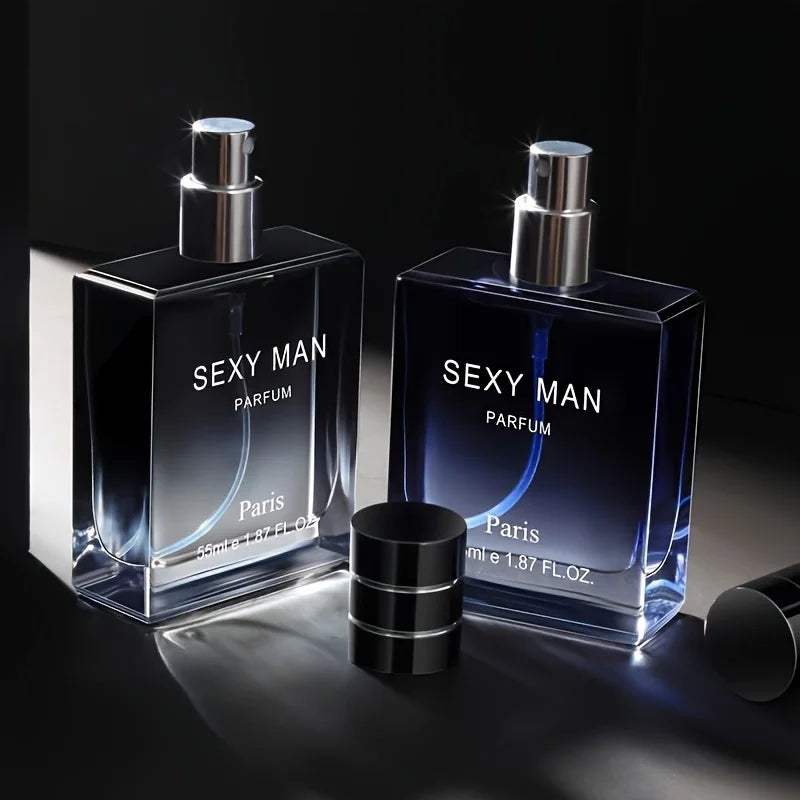 Sexy Man Parfum for men, 55ml blue square glass cologne bottle, long-lasting daily fragrance, premium scent original.