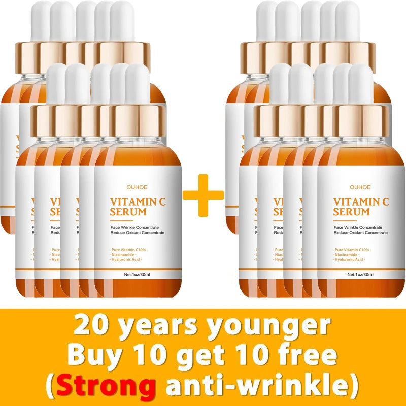 Wrinkle remover with vitamin c,fading firming facial serum,fine lines,anti-aging essence,whitening, lightens,nourishes skin care
