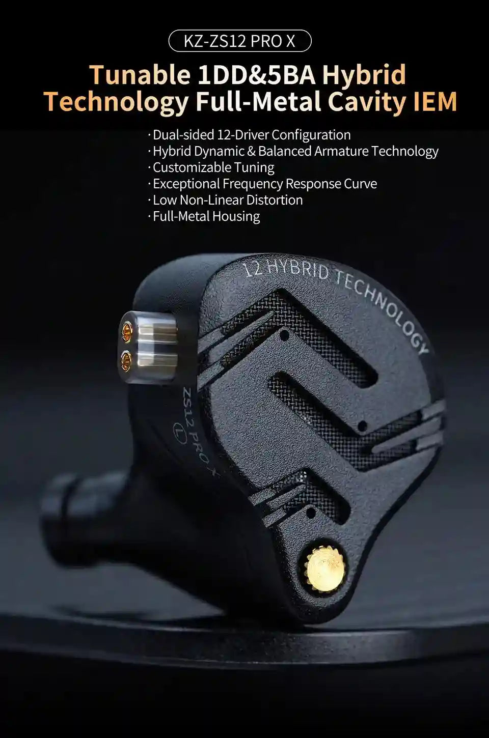 In-Ear Monitor Headphones 1DD+5BA Hybrid HiFi Bass | Tidesmit Tidesmit