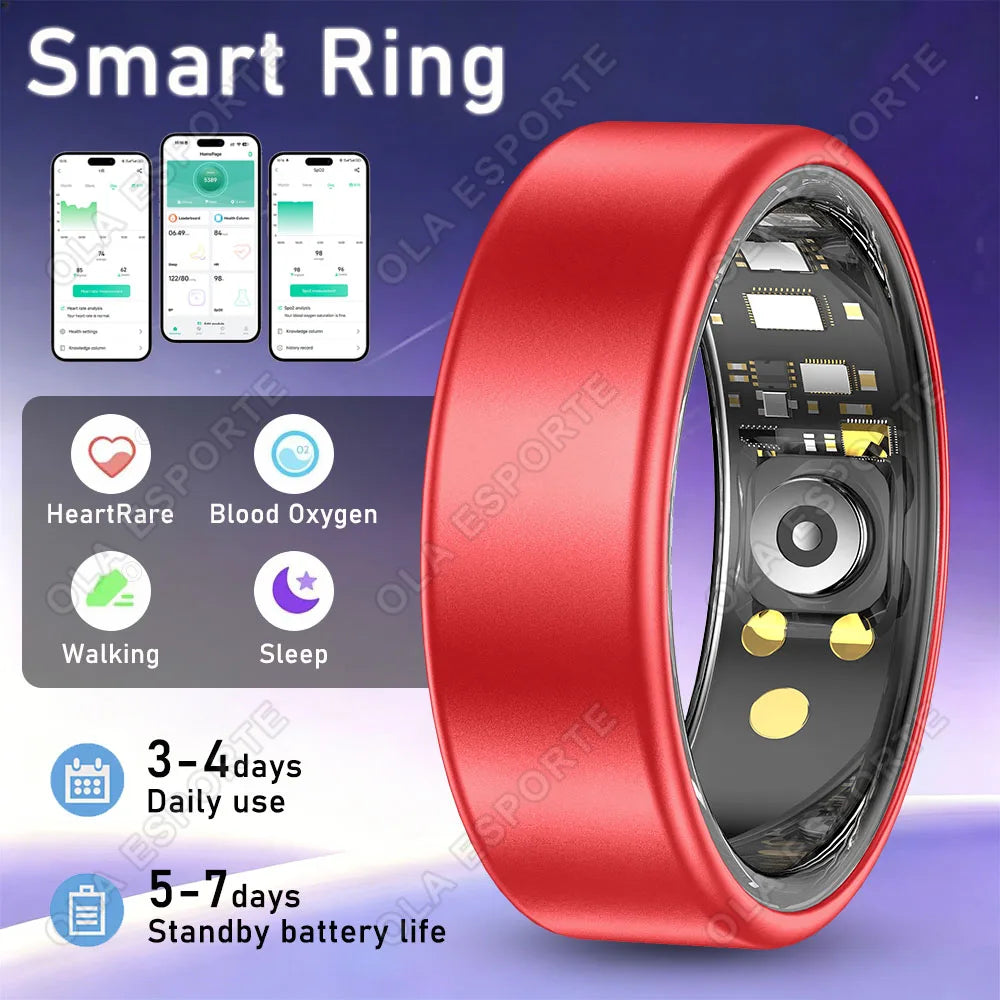 New Various Colors Available Smart Ring Bluetooth Heart Rate Sleep Monitoring Men Women Smartring Waterproof Health Sport Rings