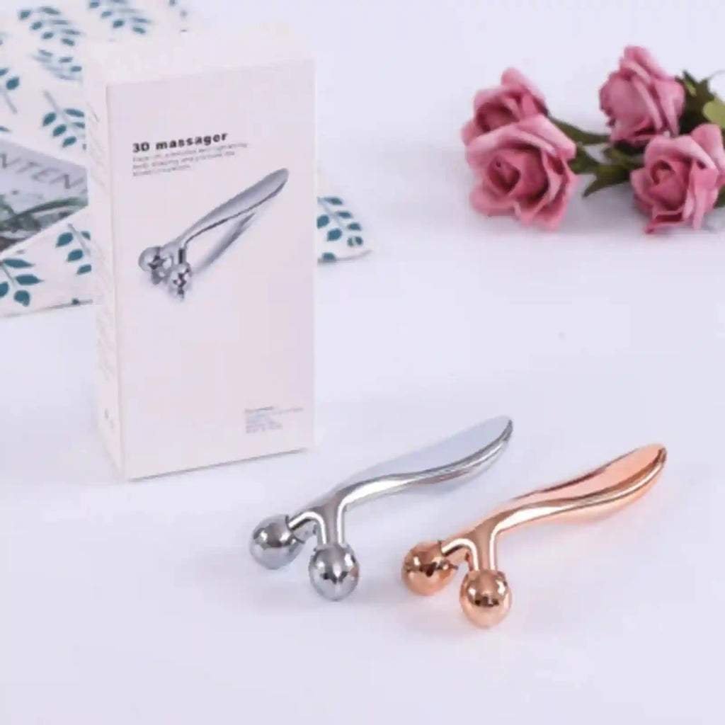 3D Roller Face Massager: Silver Slimming Tool for Facial Toning Eye Massage Instrument Tidesmit