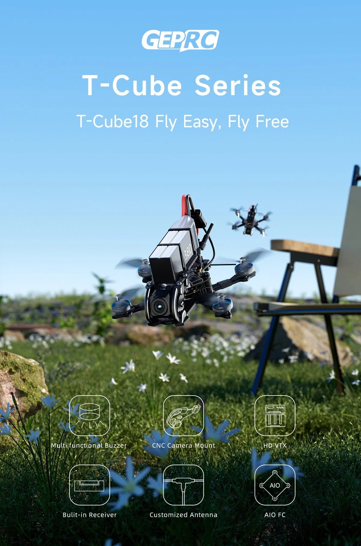 FPV Drone T-Cube18 HD O4 AIO Flight Controller for Precision Flight Tidesmit
