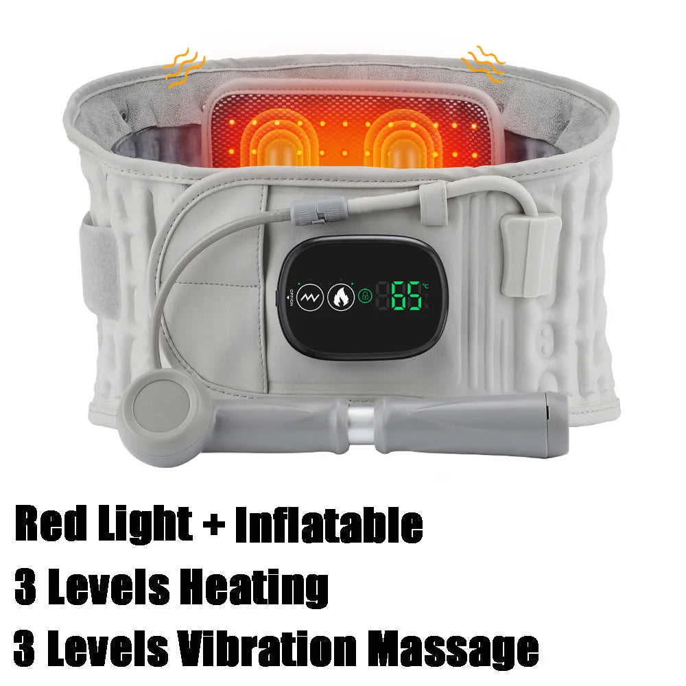Lumbar Decompression Belt with Red Light Therapy and Vibration Support Fascia Gun Type A Tidesmit