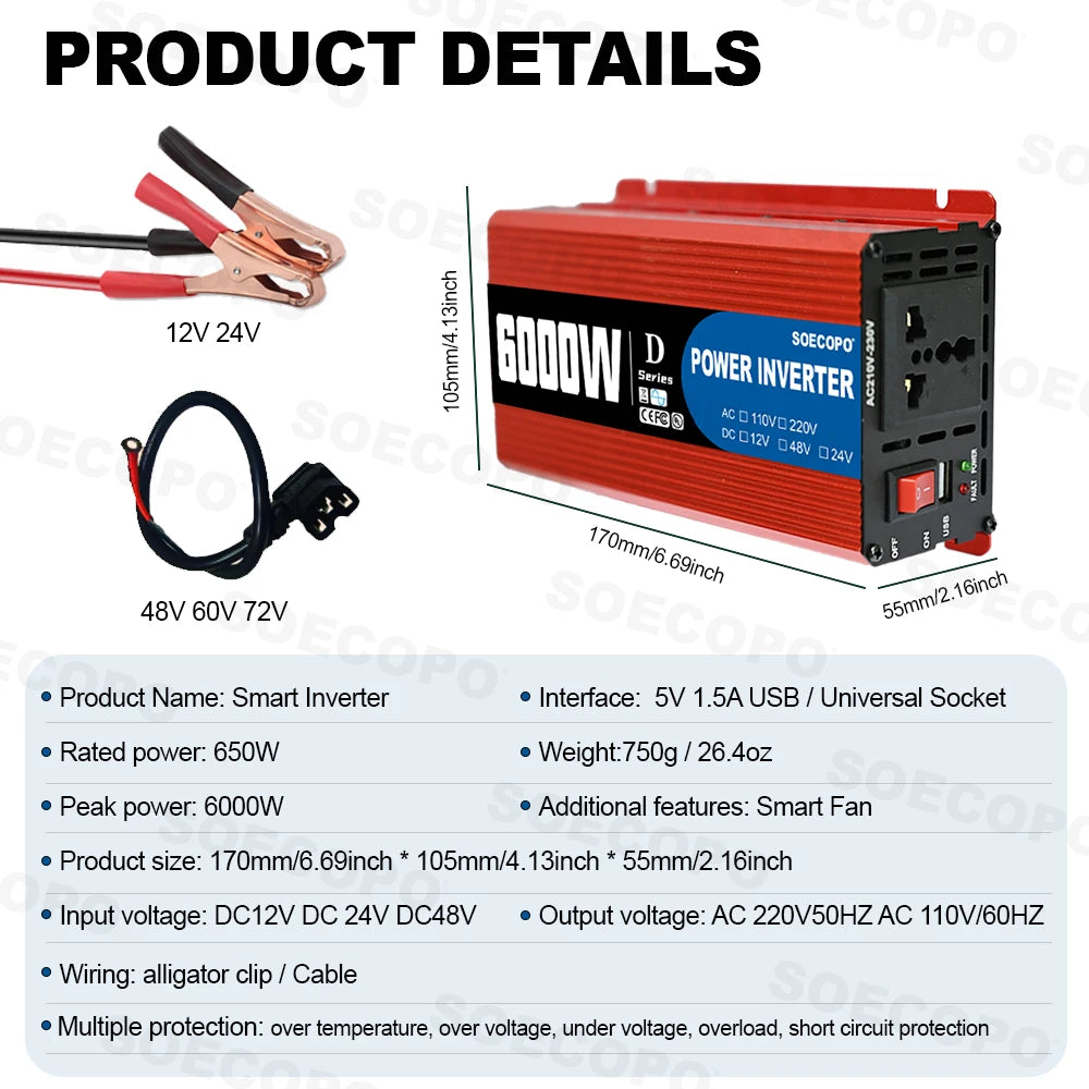 6000W Inverter & Solar System Complete Kit 12V To 110V/220V 100A Controller 300W Panel Off-Grid System for Home/Camping Backup