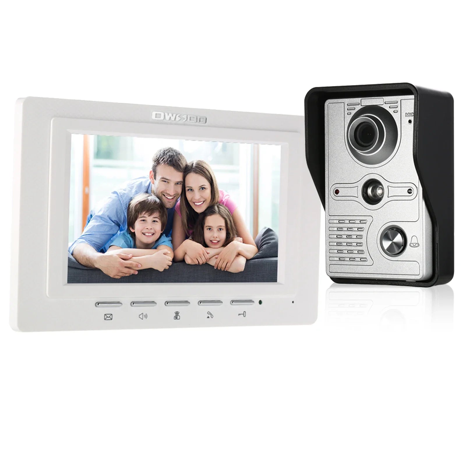IR-CUT Outdoor Camera 7 inch Wired Video Doorbell Indoor Monitor Visual Intercom Two-way Audio Remote Unlock Video Door Phone