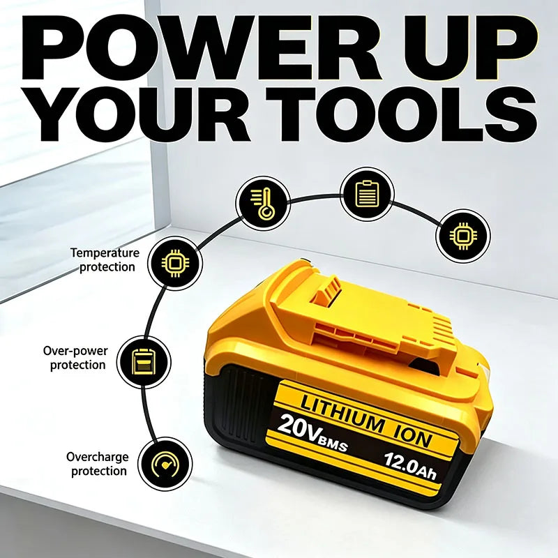 For DeWalt 18v 20V Lithium Ion Batteries 20V 12Ah DCB203 Li ion Battery Replacement DCB206 DCB205 DCB204 DCB200Power Tools