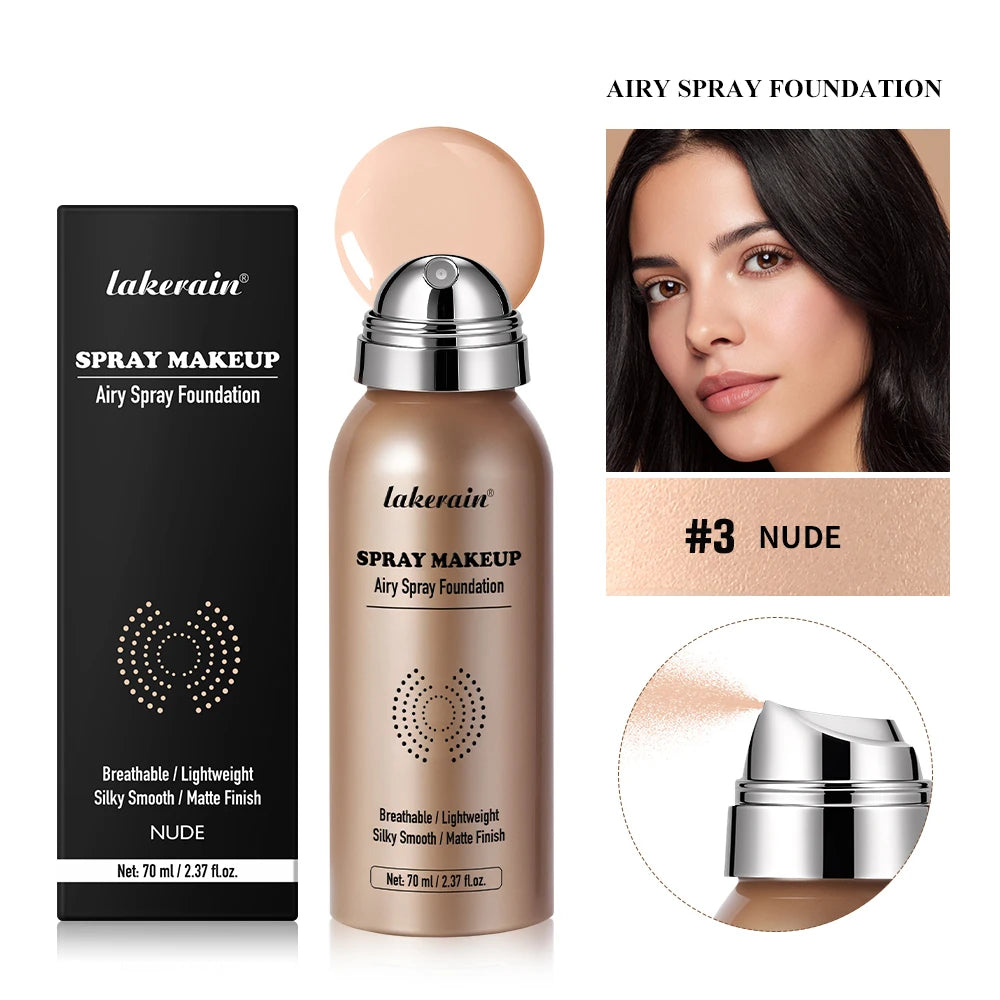 Tidesmit breathable natural foundation spray in matte finish for lightweight long-lasting face makeup texture view