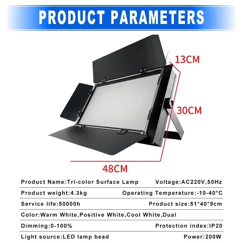 LED Fill Lamp Video Light Panel Warm White 3200-6500K Photography Lighting Live Broadcast Photo Studio Light Stage Fill Light