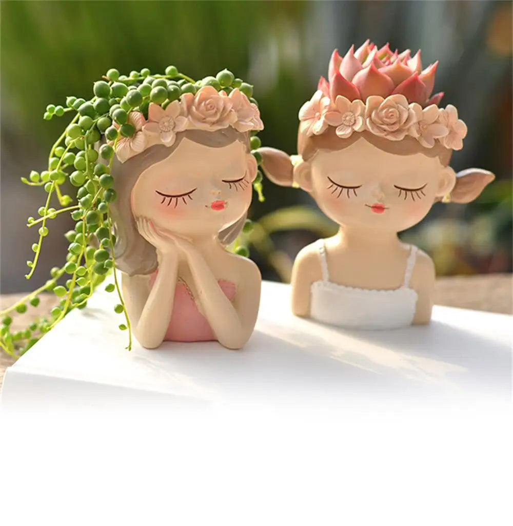Fairy Succulent Flowerpot Desktop Ornament Succulents Plant Potted Green Plants Vase  Home Gardening
