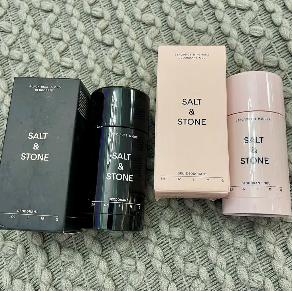 SALT&STONE Black Rose Oud Neroli Basil natural deodorant stick by Tidesmit for unisex odor protection.