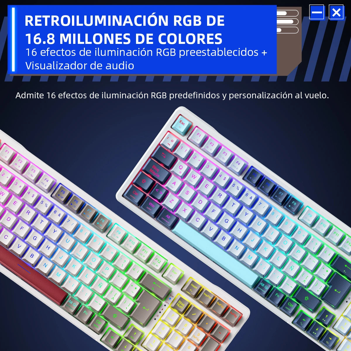 THUNDEROBOT K98 Wired Mechanical Keyboard RGB 98% Compact TKL Layout Hot-Swappable Gaming Keyboard For Laptop PC Gamer F108