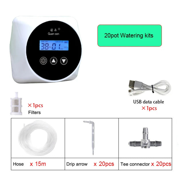 New Automatic Drip Irrigation System Greenhouse Watering Timer Garden Water Pump Controller Potted Plant Watering Device Set