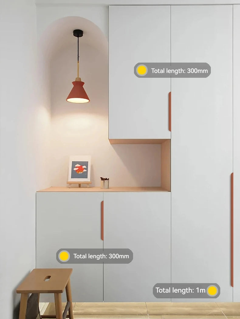 Invisible Wardrobe Handle Minimalist Modern Minimalist Cabinet Door Drawer Cashmere Gray Cabinet Furniture Hardware Small Handle