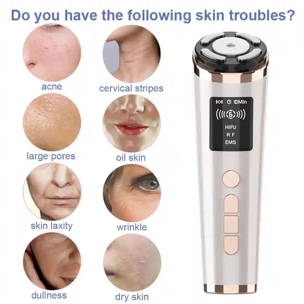 HIFU Face Lifting Machine with EMS Microcurrent & Heat Therapy Eye Massage Instrument Tidesmit