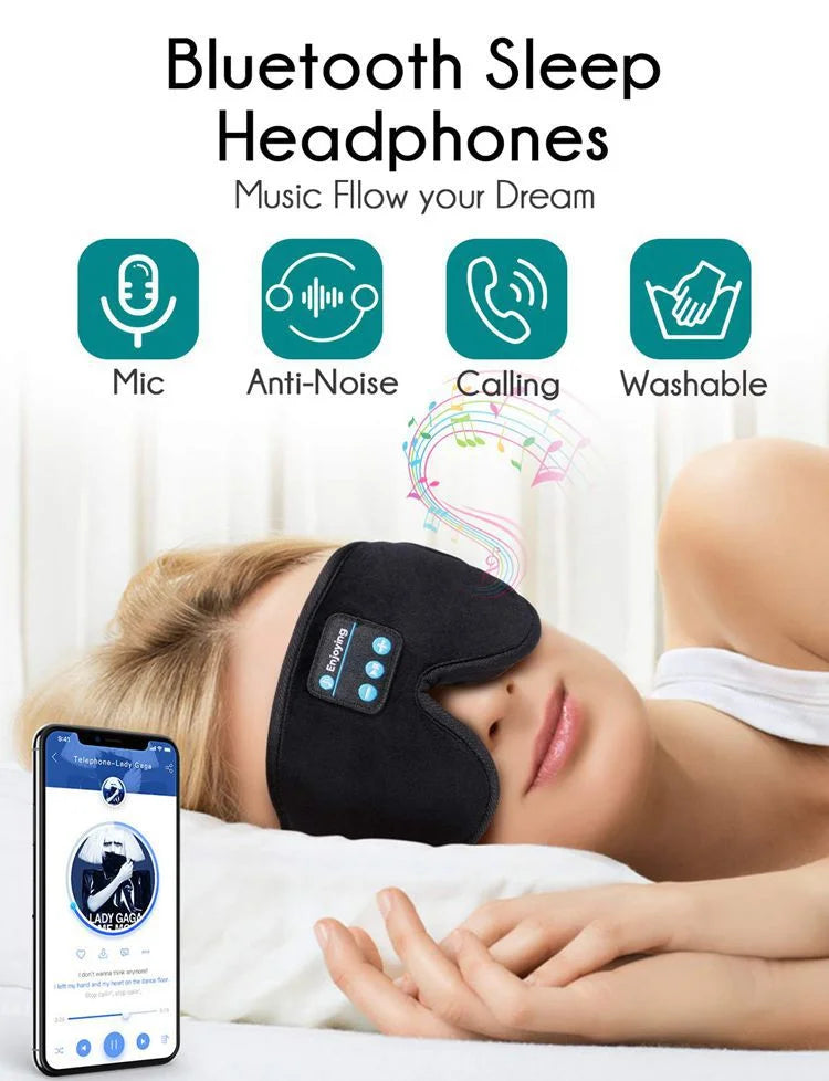 Sleeping Headphones Eye Mask - Bluetooth Wireless Sleep Mask for Travel Tidesmit