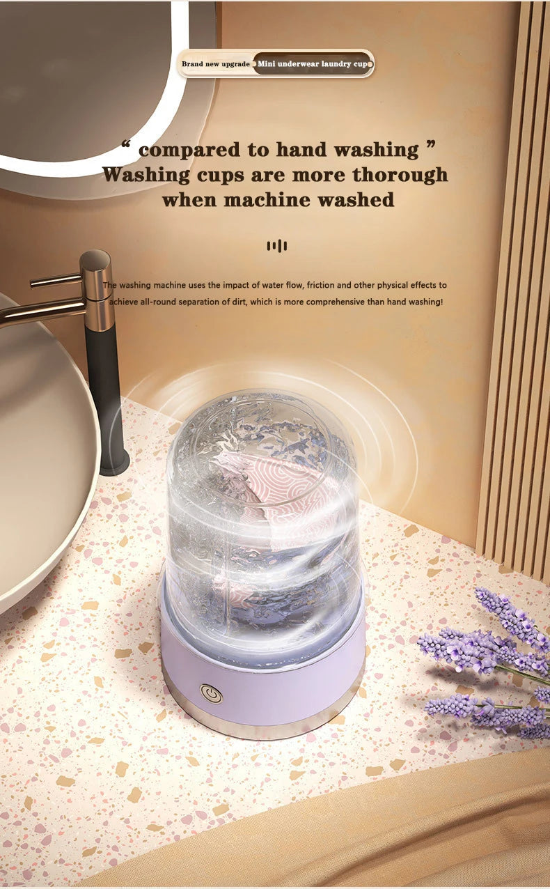 Tidesmit portable wireless mini washing bucket for travel laundry, features 2-speed timing for socks and underwear