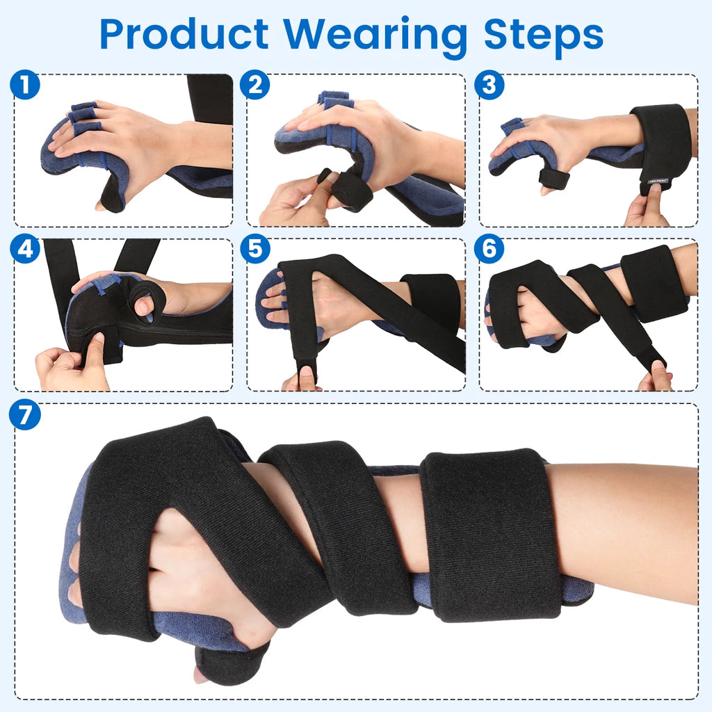 VELPEAU Hand Splint Adjustable for Carpal Tunnel Syndrome, Sprain and Arthritis, Wrist Brace Immobilizer Fixs Finger in Stroke