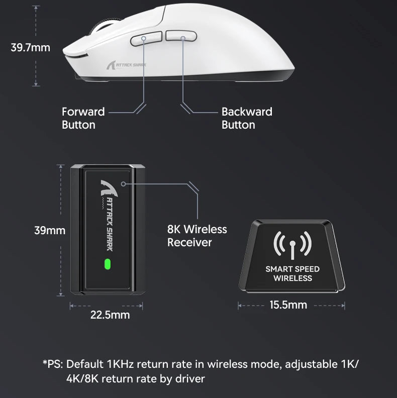 Attack Shark X3 X3Pro Wireless Tri-Mode Gaming Mouse 26K DPI PAW3395 Computer Gaming Peripherals CSGO Valorant Office Gift