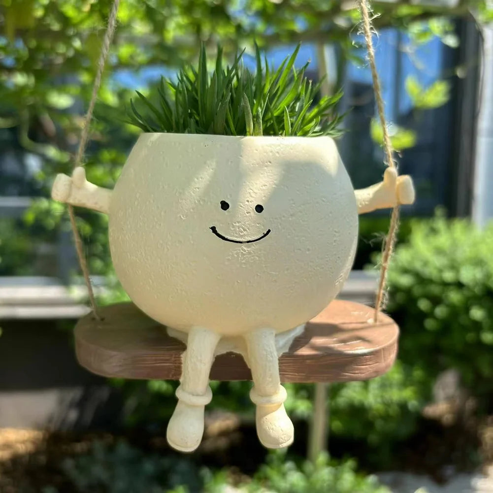 Creative Rocking Chair/Swing Face Succulent Pot Plant Pot Succulent Planter Home Garden Supplies for Indoor Outdoor Plants