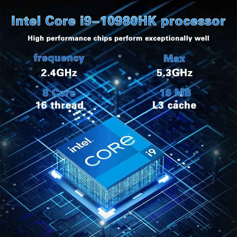 2026 14.1" Intel Core I9 10980HK Laptop Computer Windows 11 Pro 16GB 32GB DDR4 1TB SSD Notebook PC Portable Laptops Gaming