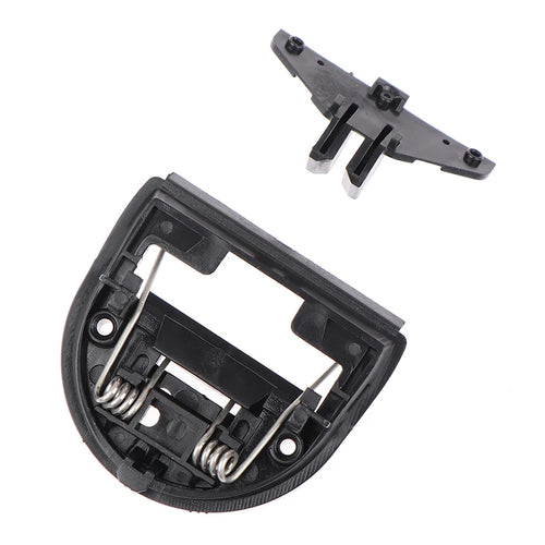 Pet clipper replacement blade back platform, black plastic with metal spring components